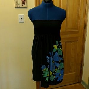 Old Navy Elastic Bandeau Dress w/Blue/Green Flower